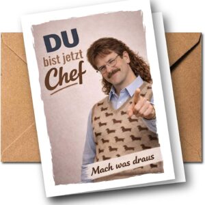 Karte zur Beförderung „DU bist jetzt Chef“