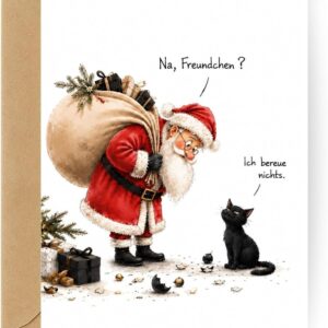 Lustige Weihnachtskarte „Ich bereue nichts“ & weitere Motive