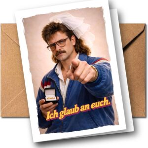 Lustige Hochzeitskarte „Ich glaub an euch“ – Nerd